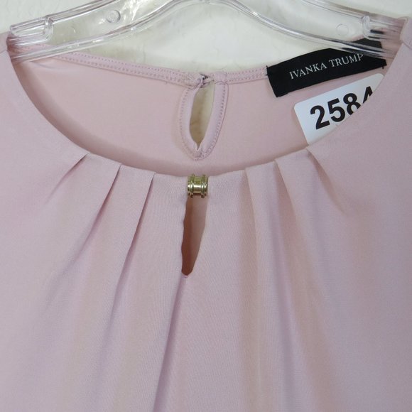 Ivanka Trump*Women's Sleeveless Flowy Pleated Boatneck Straight Hem Blouse~Small - Picture 10 of 10